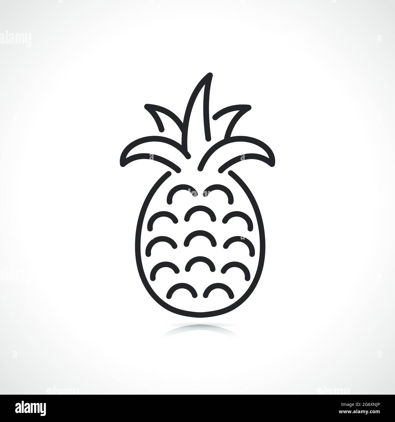 pinananas frutta sottile linea icona disegno isolato Illustrazione Vettoriale
