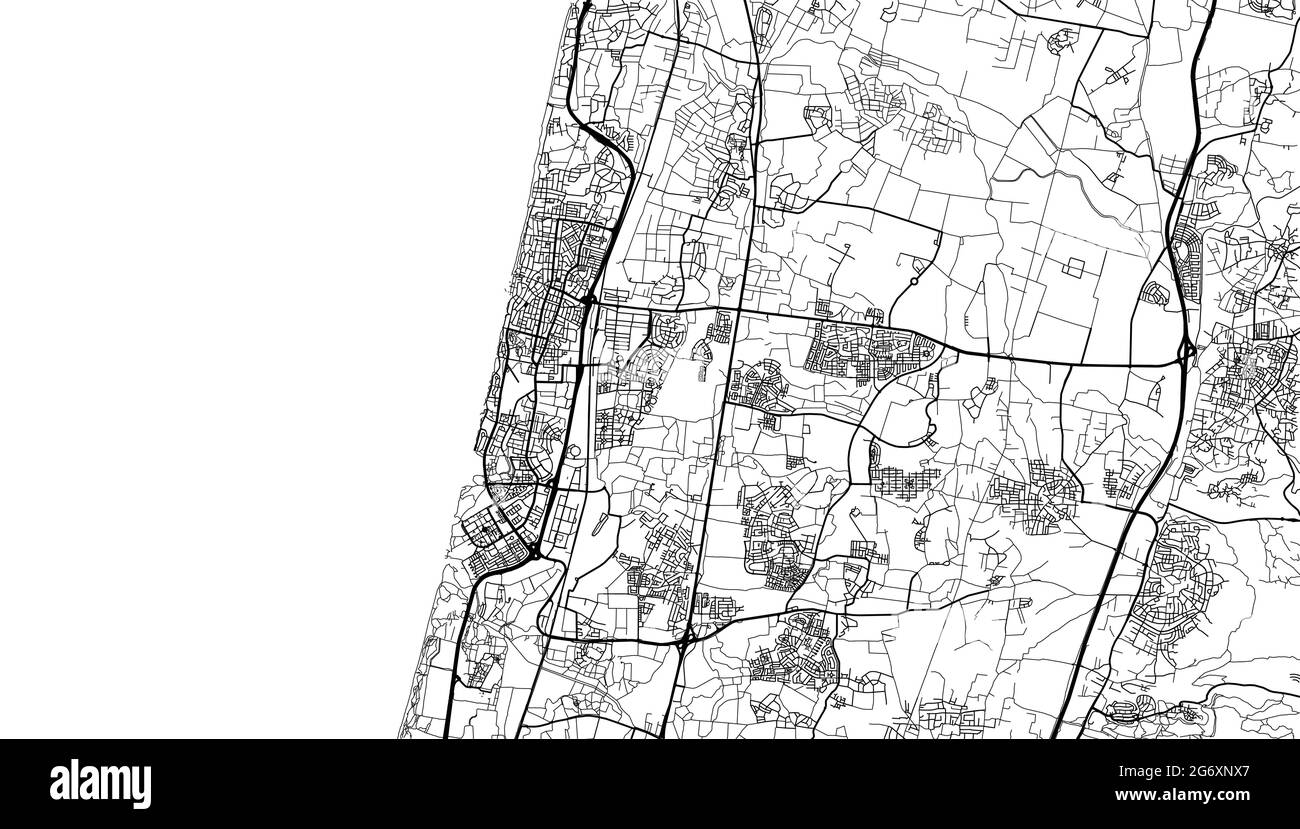Mappa urbana vettoriale di Netanya, Israele, medio Oriente Illustrazione Vettoriale