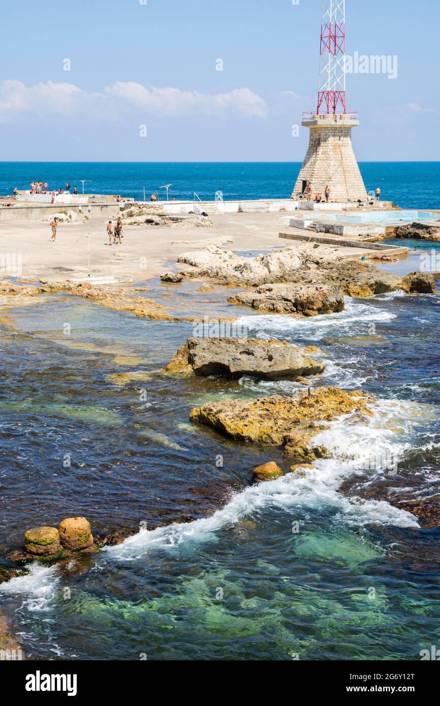 Spiaggia di Ain al Maiseh a Beirut, Libano Foto Stock