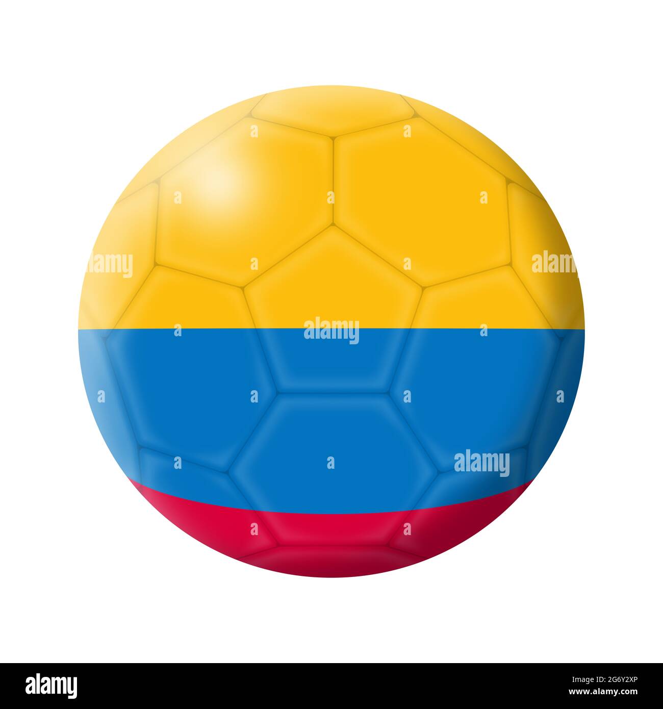 Colombia calcio palla di calcio 3D illustrazione isolato su bianco con clipping path Foto Stock