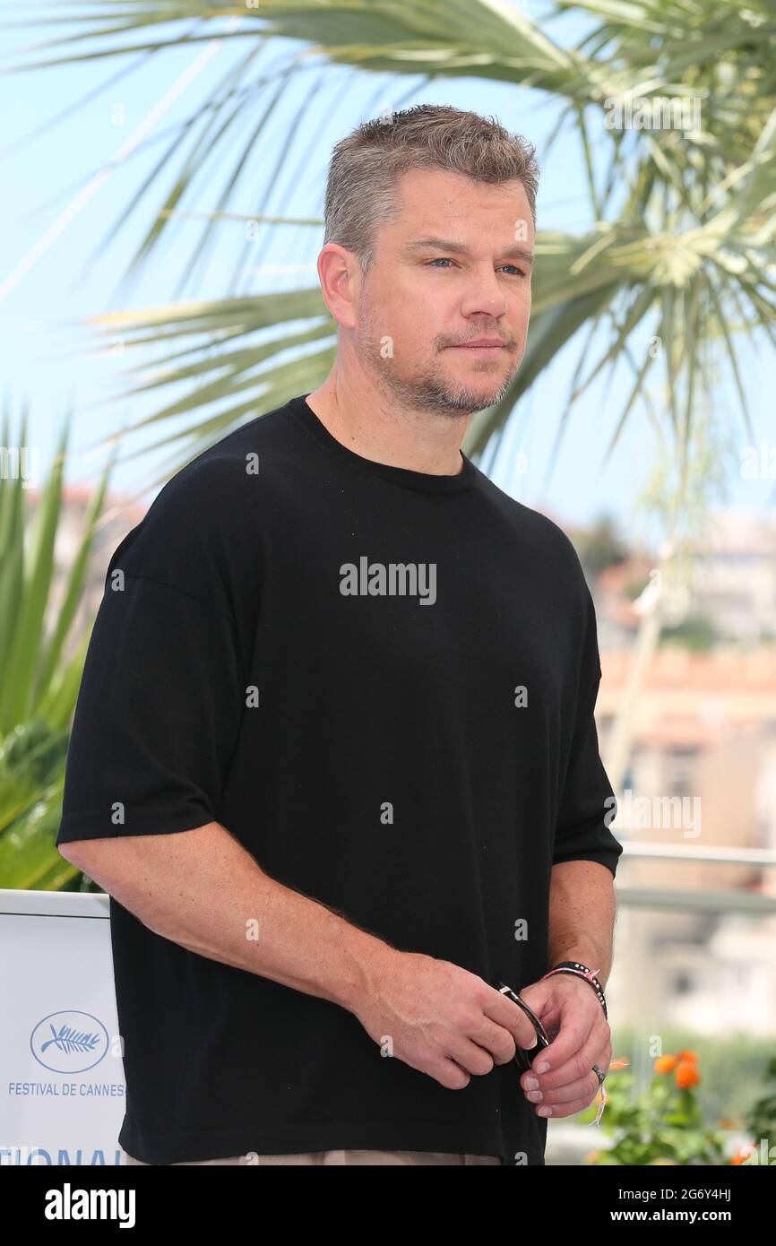 9 luglio 2021, Cannes, Provenza Alpi Costa Azzurra, Francia: MATT DAMON durante la fotocellula 'Stillwater' nell'ambito del 74a Festival annuale del cinema di Cannes, Francia (Credit Image: © Mickael Chavet via ZUMA Wire) Foto Stock