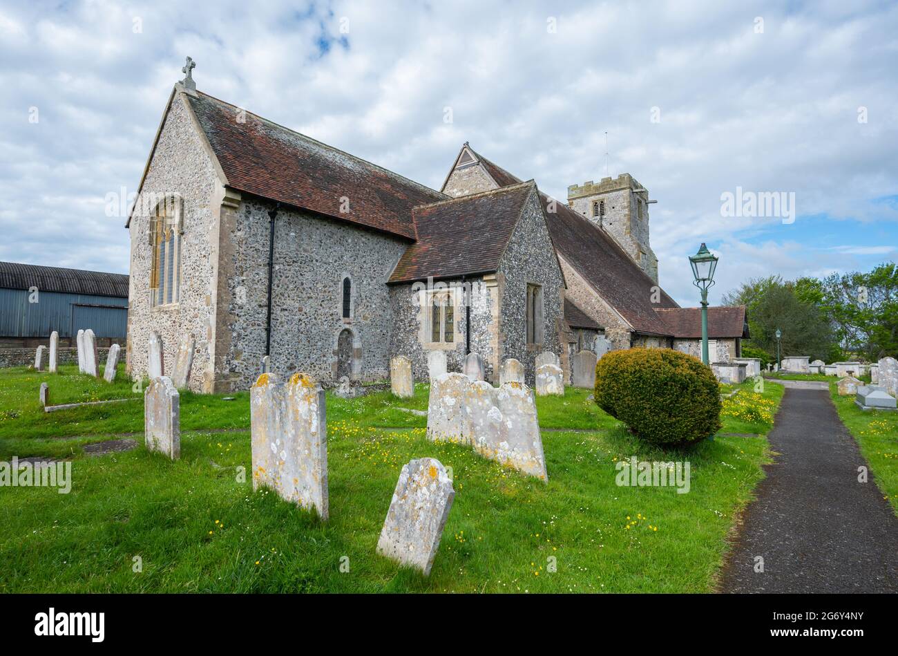 Chiesa di Santa Maria Maddalena, una storica chiesa sassone a Lyminster, West Sussex, Inghilterra, Regno Unito. Chiesa di Santa Maria Maddalena. Foto Stock