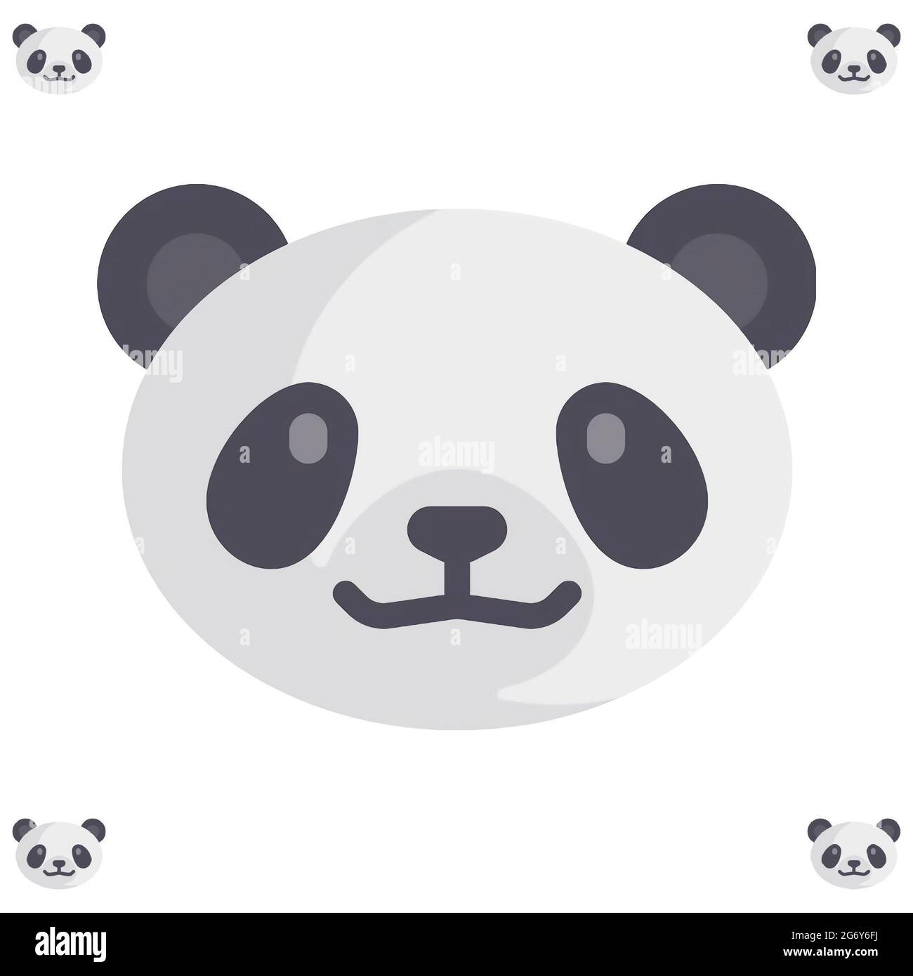 Semplice illustrazione di adorabili orsi pand su sfondo bianco Foto Stock