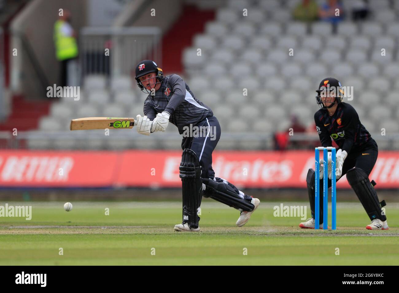 Manchester, Regno Unito. 09 luglio 2021. Georgie Boyce batte per Thunder a Manchester, Regno Unito il 7/9/2021. (Foto di Conor Molloy/News Images/Sipa USA) Credit: Sipa USA/Alamy Live News Foto Stock