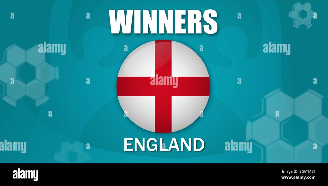 Calcio finale europeo 2020. L'Inghilterra è il vincitore. Illustrazione vettoriale Illustrazione Vettoriale
