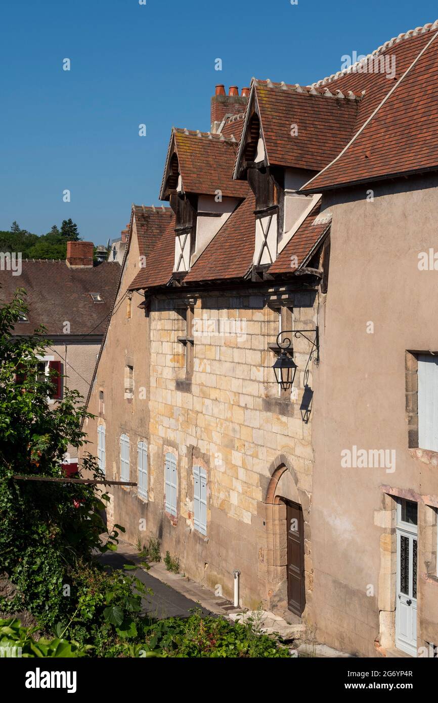 Herisson etichettato piccola città di carattere. La casa Mousse, antico palazzo. Allier. Auvergne Rodano Alpi. Francia Foto Stock
