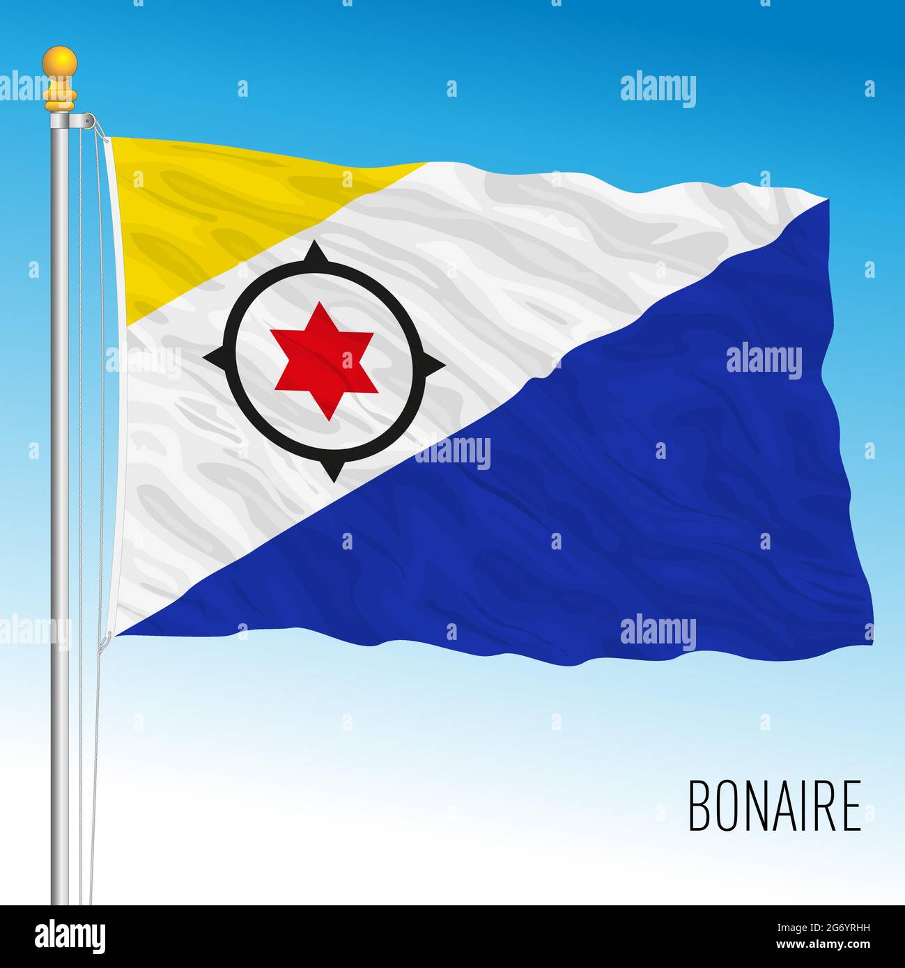 Bandiera nazionale ufficiale di Bonaire, antille olandesi, illustrazione vettoriale Illustrazione Vettoriale