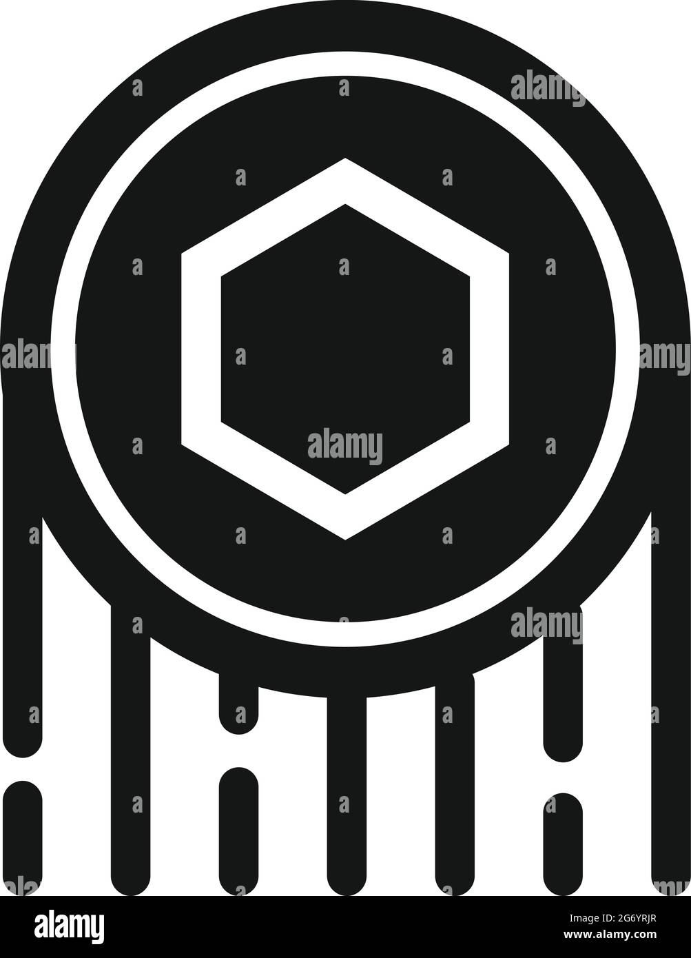 Icona del token del mosca vettore semplice. Moneta fungibile NFT Illustrazione Vettoriale