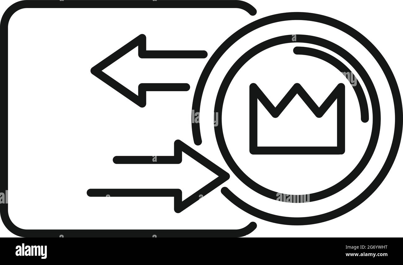 Vettore di contorno dell'icona del convertitore di token. FFT fungibile Illustrazione Vettoriale