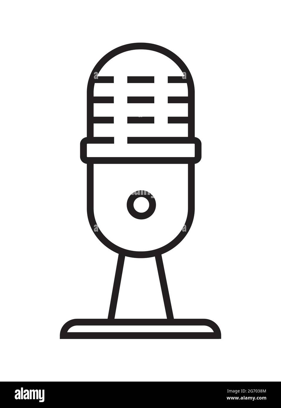 Vettore icona microfono in stile linea sottile. Segnale vocale. Simbolo del  microfono per la trasmissione podcast audio. Studio di registrazione  musicale, registrazione online. Simp Immagine e Vettoriale - Alamy
