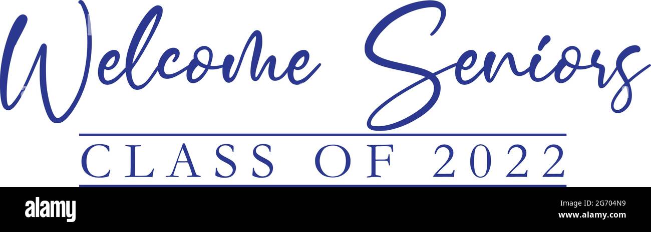 Classe di benvenuto senior di 2022 Blue Banner Illustrazione Vettoriale