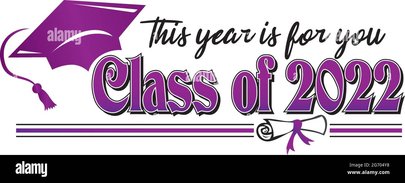 Classe di 2022 quest'anno è per voi Banner Purple Design Illustrazione Vettoriale