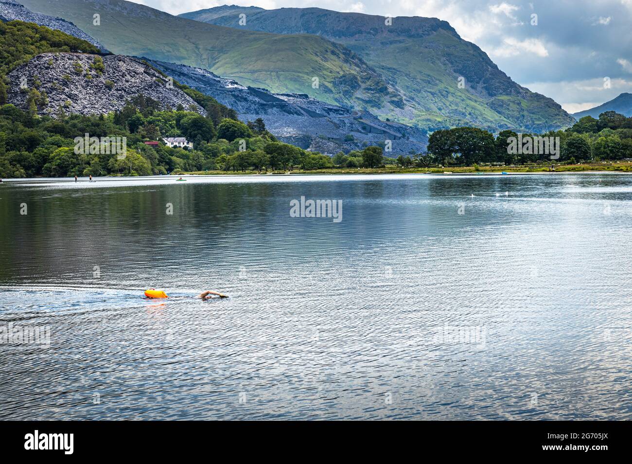 Llyn Padarn, Llanberis, Galles Foto Stock