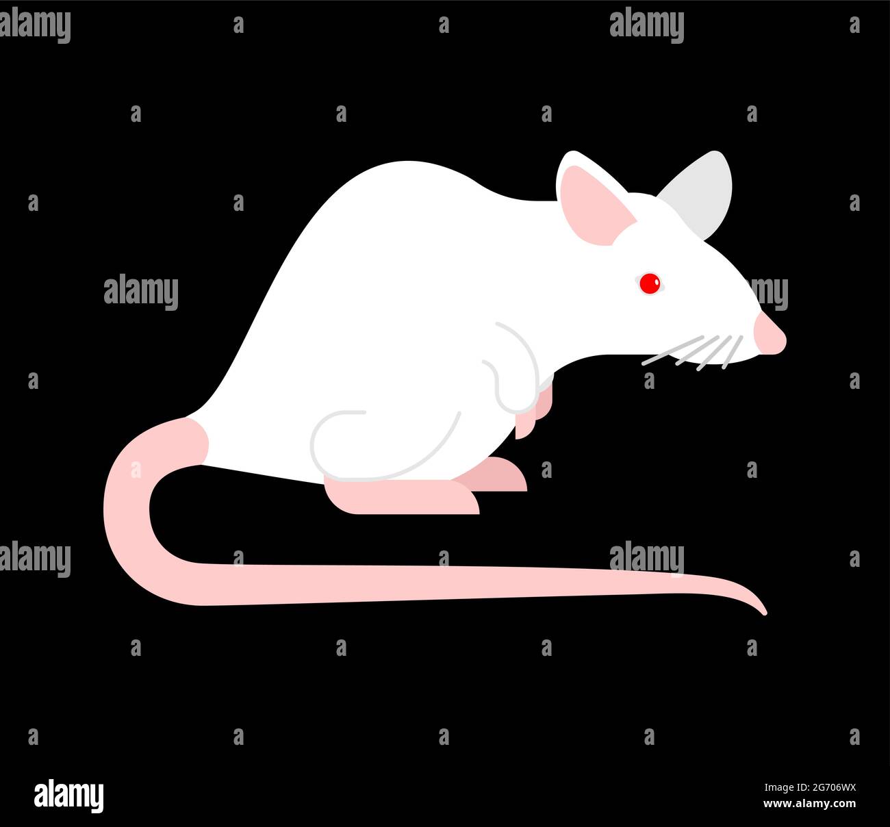 Mouse bianco da laboratorio isolato. Immagine vettoriale dei topi Illustrazione Vettoriale