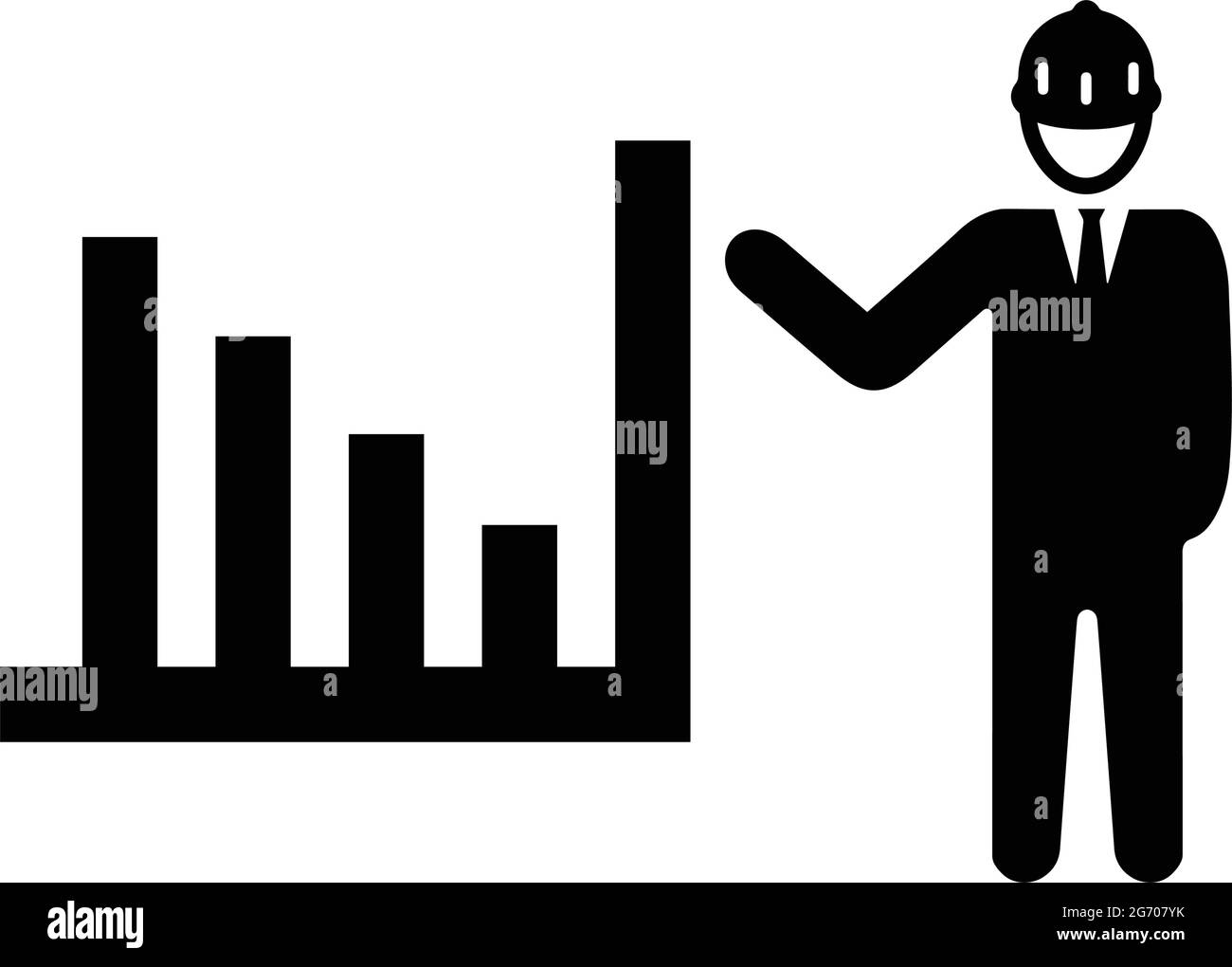 Icona sviluppo, avanzamento è isolata su sfondo bianco. Da utilizzare per la grafica e il web design o per scopi commerciali. File EPS vettoriale. Illustrazione Vettoriale