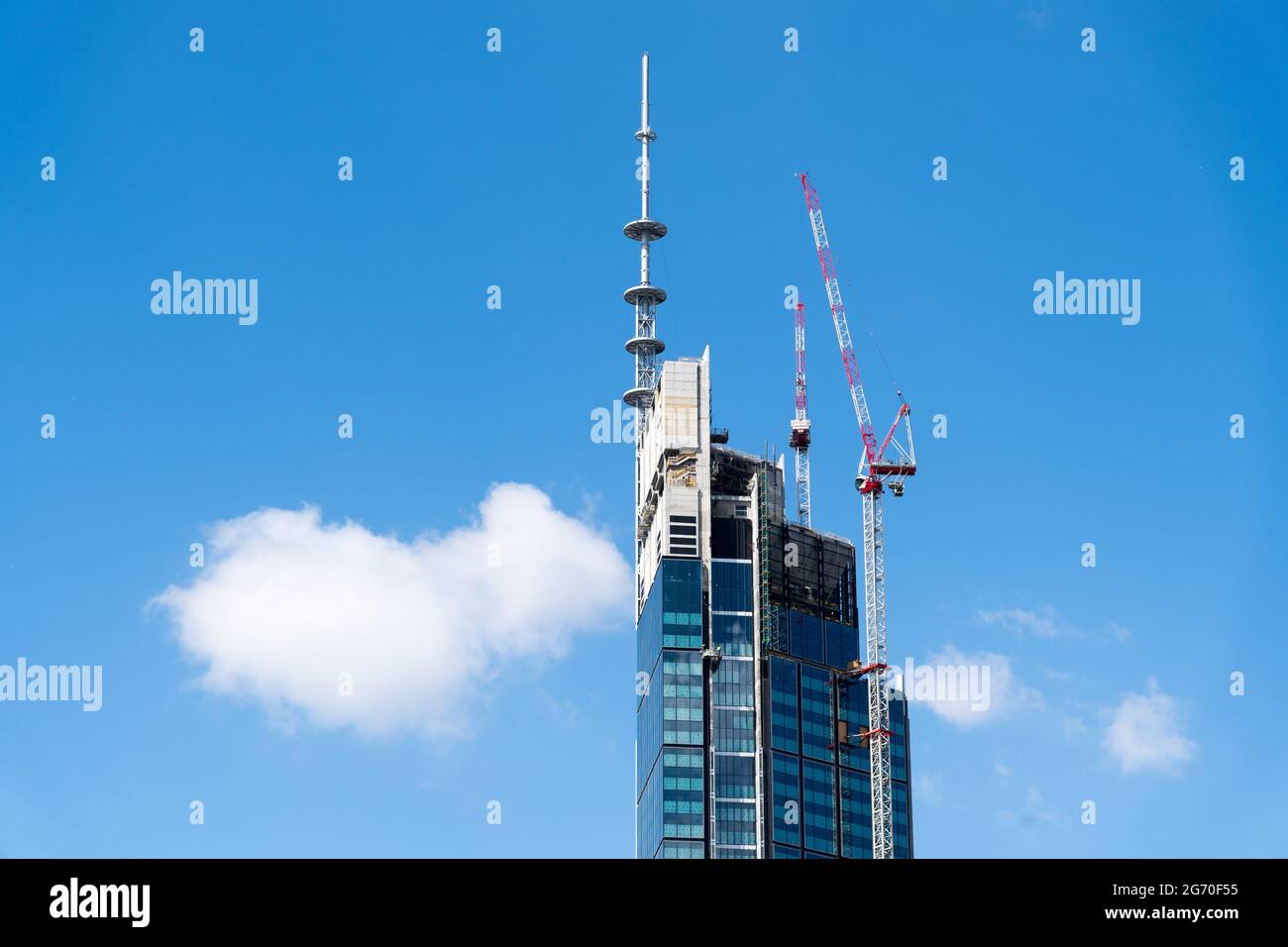 310 metri Torre Vasso progettata da Foster e Partners e sviluppata da HB Reavis, l'edificio più alto della Polonia e dell'Unione europea, a Varsavia Foto Stock
