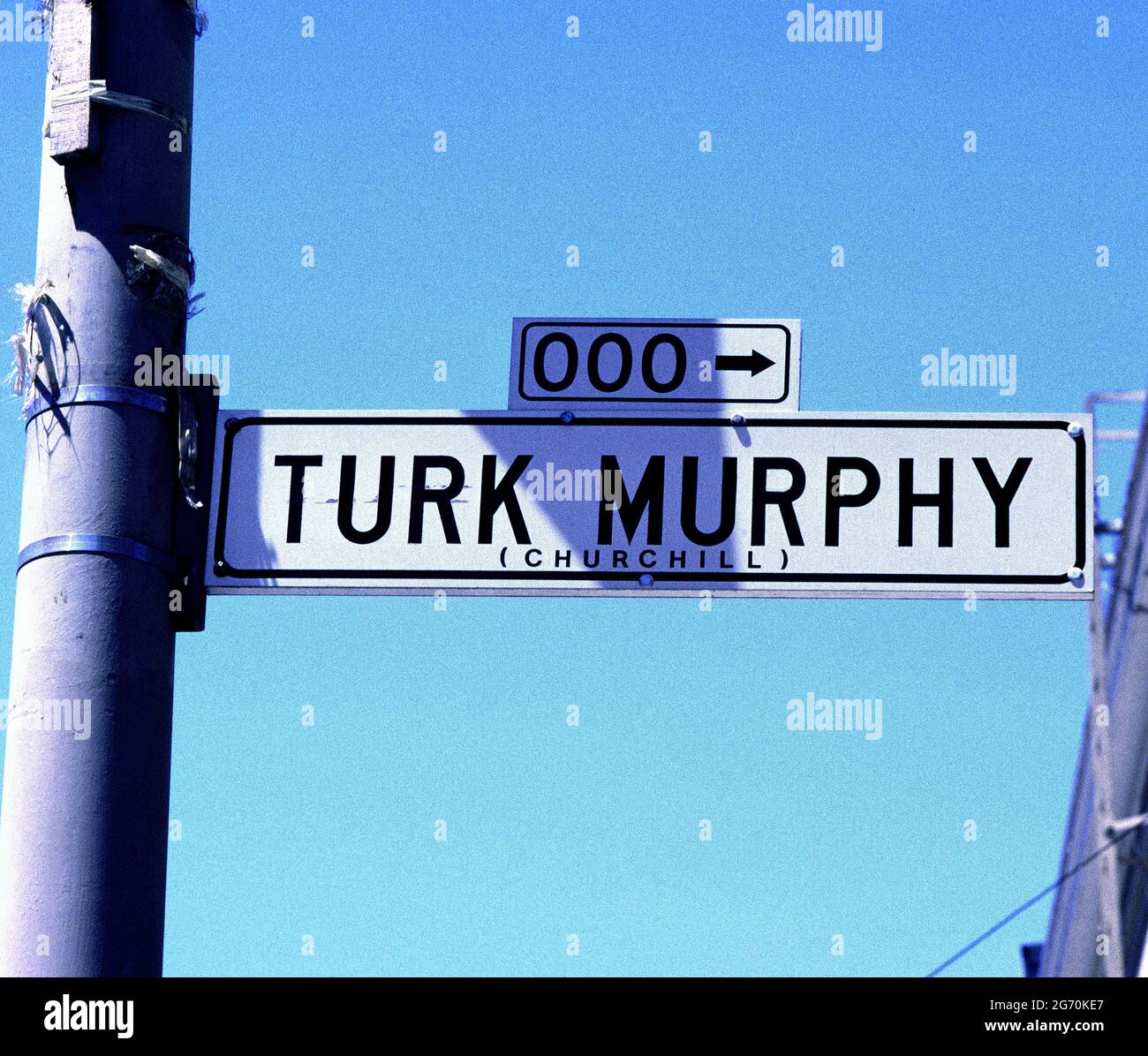 Cartello Turk Murphy Lane a San Francisco, California Foto Stock