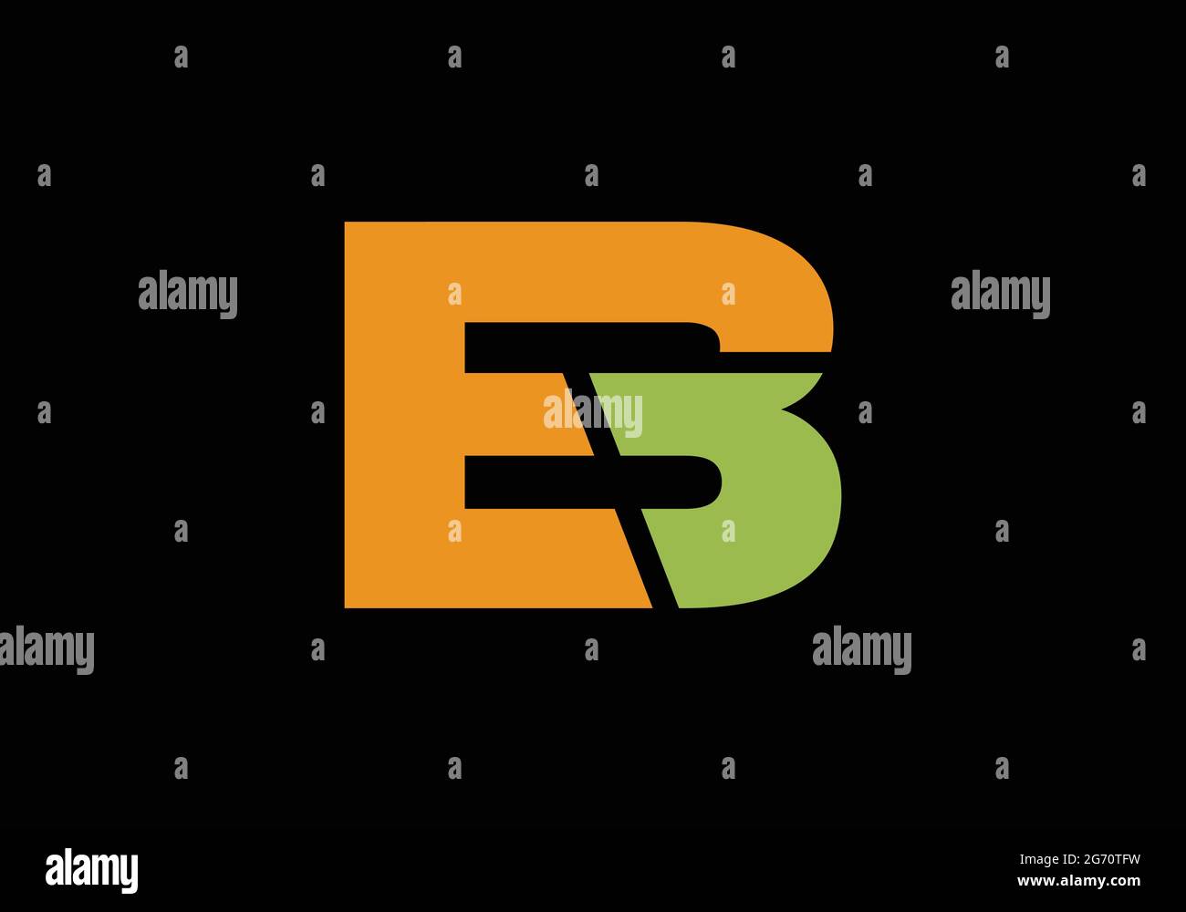 Modello vettoriale e B o B e Letter Logo Design BE Lettermark Logo Design multiuso utilizzato Illustrazione Vettoriale