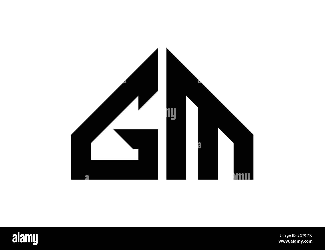 Monogramma iniziale lettera GM Logo Design modello vettoriale G M lettera Logo Design GM lettera basata logo immobiliare Logo Illustrazione Vettoriale