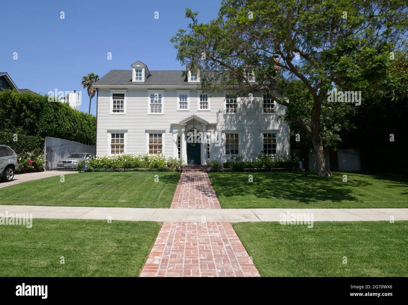 Los Angeles, California, USA 9 luglio 2021 UNA visione generale dell'atmosfera di American Beauty Filming posizione casa/casa al 330 S. Windsor Blvd il 9 luglio 2021 a Los Angeles, California, Stati Uniti. Foto di Barry King/Alamy Stock foto Foto Stock
