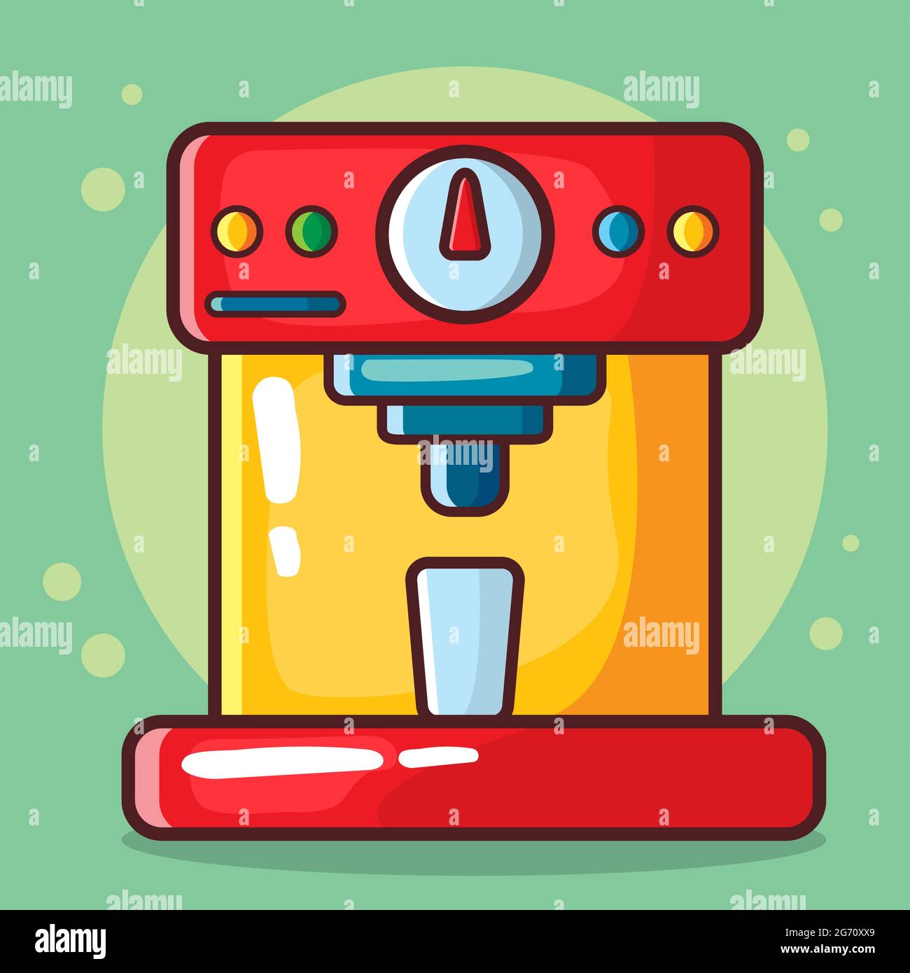 macchina da caffè isolato cartoon vettoriale illustrazione in stile piatto Illustrazione Vettoriale