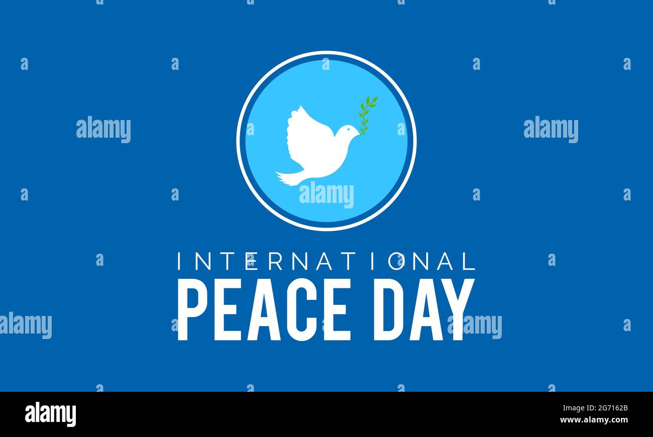 Giornata internazionale della pace osservata il mese di settembre di ogni anno. Illustrazione vettoriale, banner, poster, scheda, sfondo. Illustrazione Vettoriale