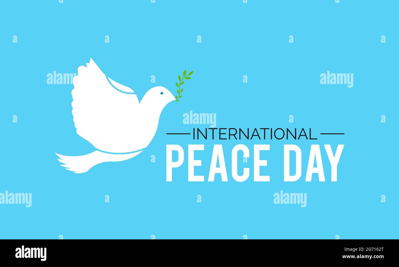 Giornata internazionale della pace osservata il mese di settembre di ogni anno. Illustrazione vettoriale, banner, poster, scheda, sfondo. Illustrazione Vettoriale