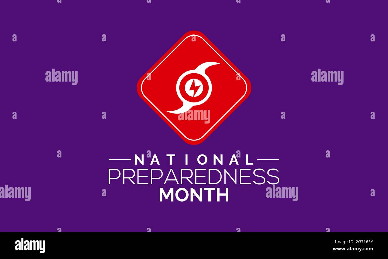 Banner vettoriale del mese nazionale della preparazione (NPM), poster, scheda, sfondo. Osservato il settembre di ogni anno. Illustrazione Vettoriale