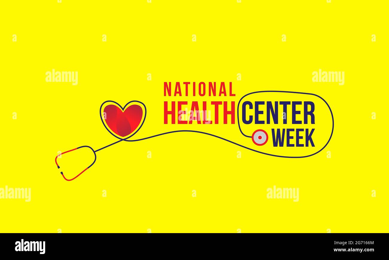 Modello di banner vettoriale settimanale del centro sanitario nazionale osservato il mese di agosto. Aumentare la consapevolezza dei risultati dei centri sanitari americani. Illustrazione Vettoriale