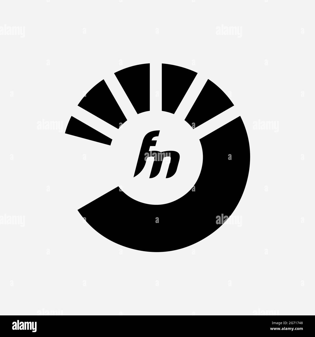Esclusivo vettore del logo FM con lettera monogramma Foto Stock