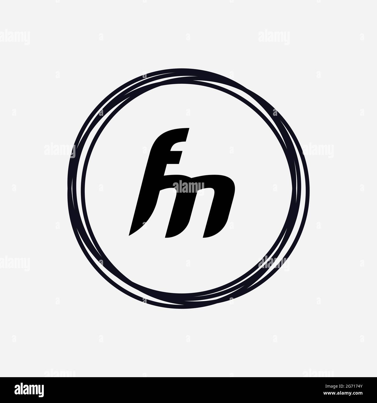 Esclusivo vettore del logo FM con lettera monogramma Foto Stock
