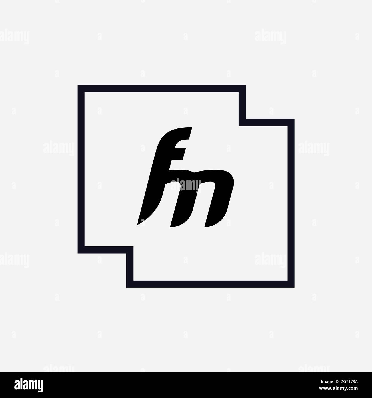 Esclusivo vettore del logo FM con lettera monogramma Foto Stock