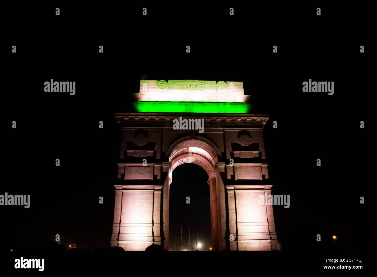 L'India Gate.which è un simbolo di indipendenza dell'India. Foto Stock