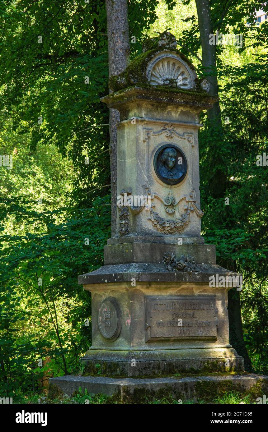 Memoriale in onore di Ottilie Wildermuth, Tübingen, Germania. Foto Stock