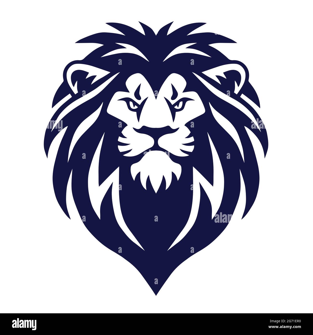 Lion Head Vector icona Logo Sports Mascot Illustrazione Vettoriale