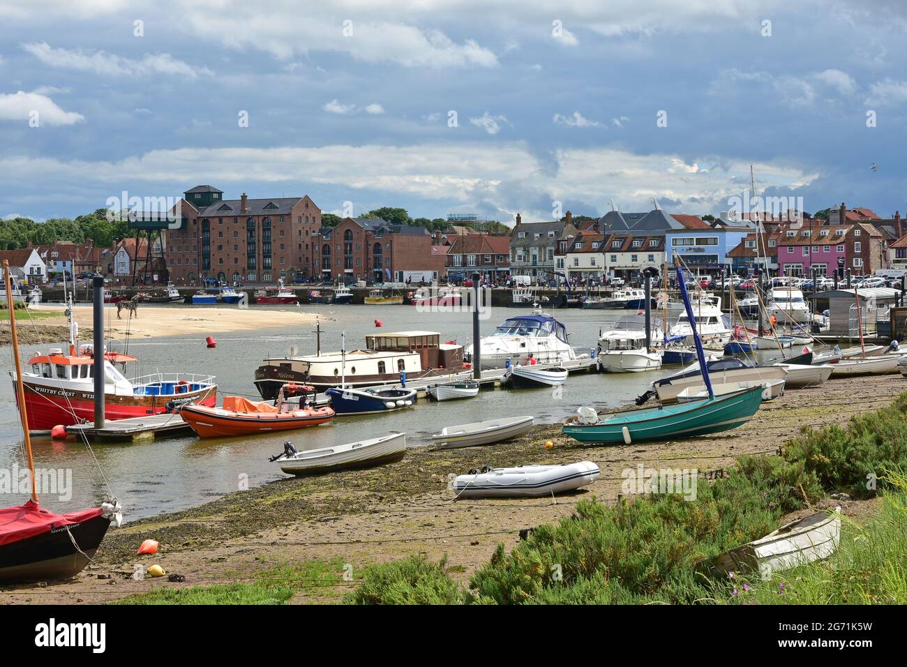 La banchina del porto, Wells vicino al mare, Norfolk Foto Stock