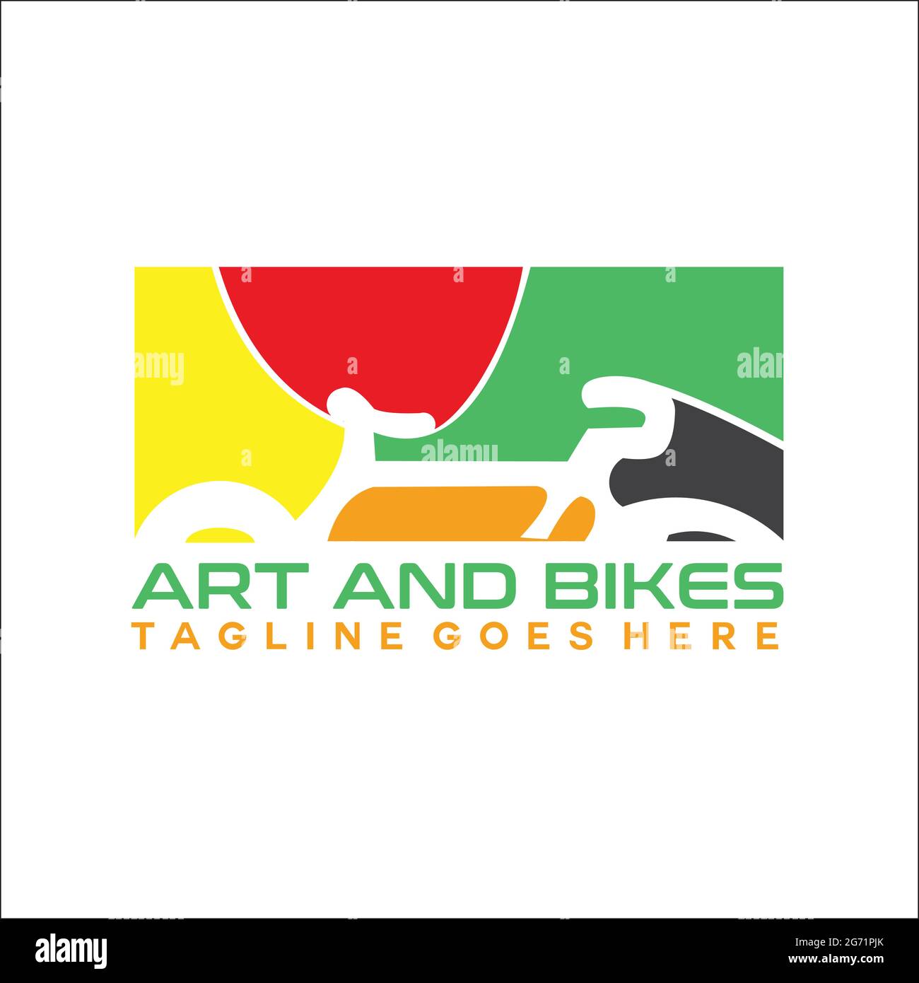 ispirazione esclusiva dal design con logo art and bikes Illustrazione Vettoriale