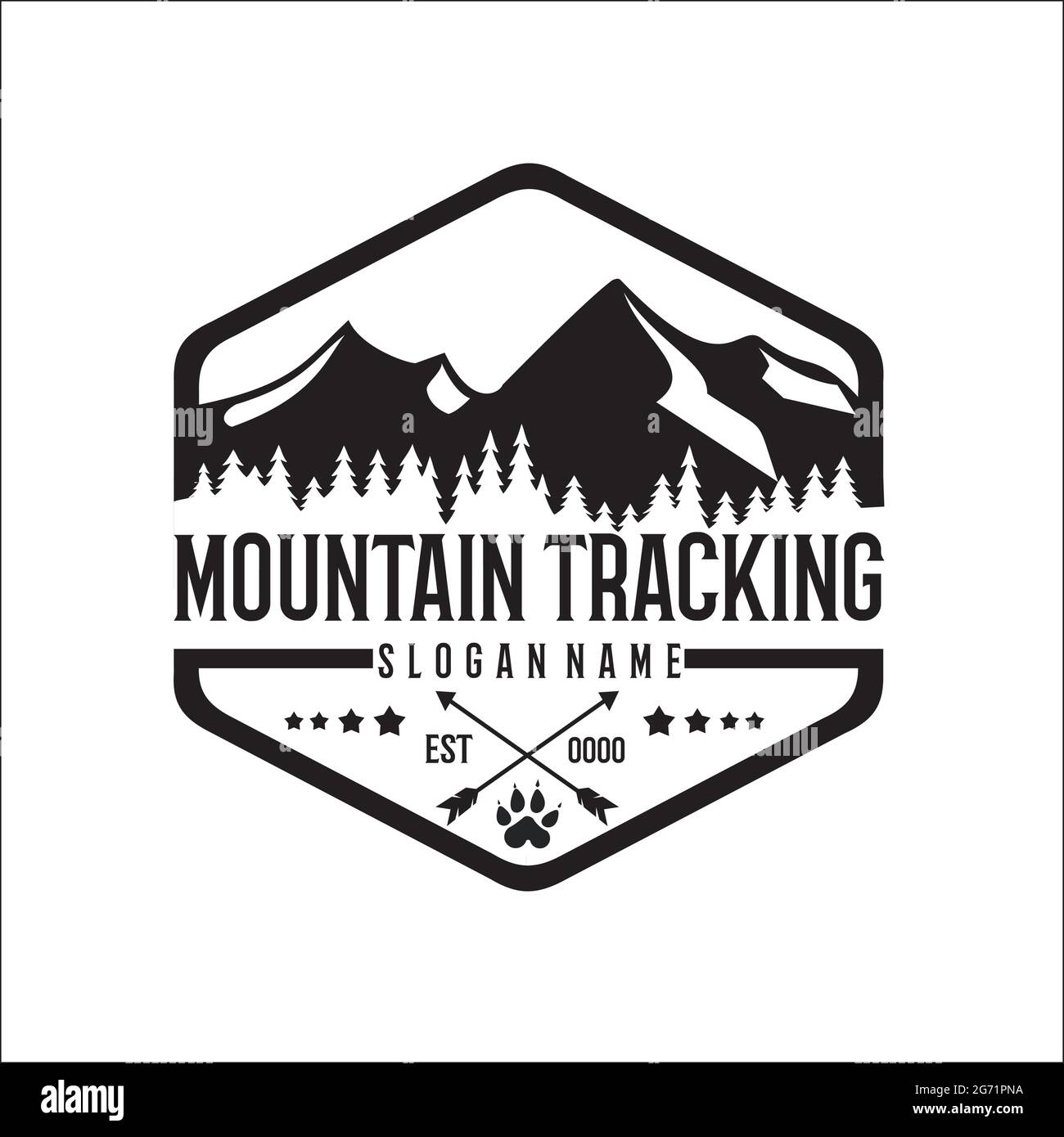 ispirazione esclusiva dal design del logo mountain tracking Illustrazione Vettoriale