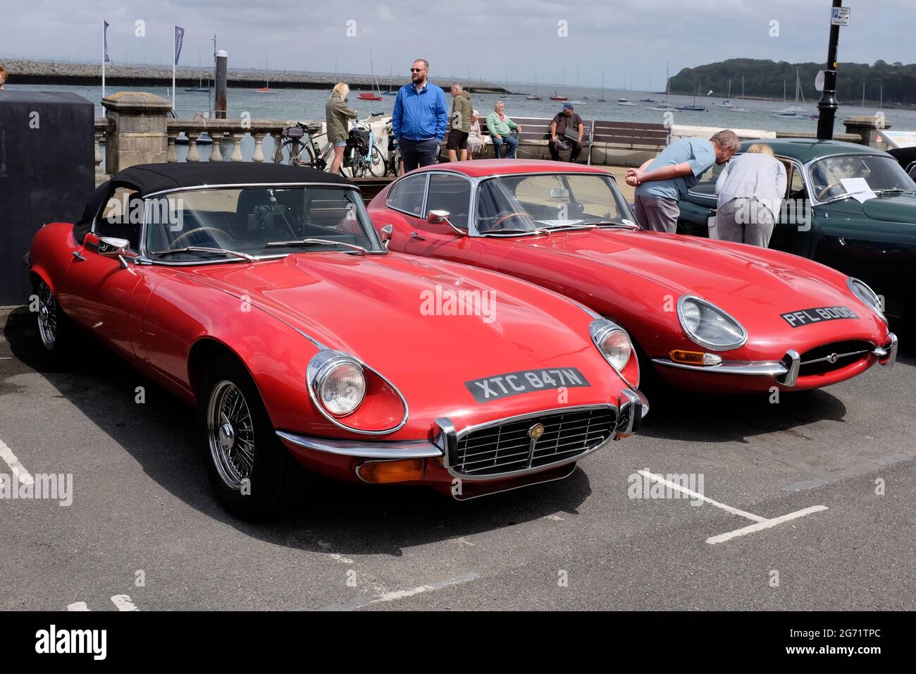 E Type, Jaguar, Classic,CAR,1960,Car, Cowes, Isle of Wight, Inghilterra, Regno Unito, Foto Stock