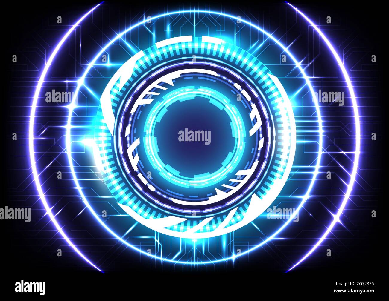 Elemento dei dati del computer. Astratto ologramma hi-tech background. Innovazione elettrica nella tecnologia della realtà virtuale. Interfaccia display head-up. Futuristico Illustrazione Vettoriale