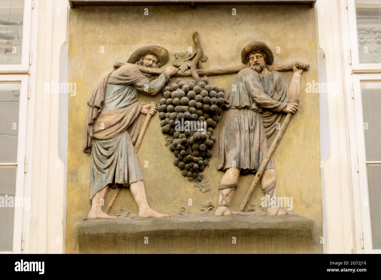 Casa di Praga segni U modreho hroznu / al Blue Grape Repubblica Ceca Foto Stock