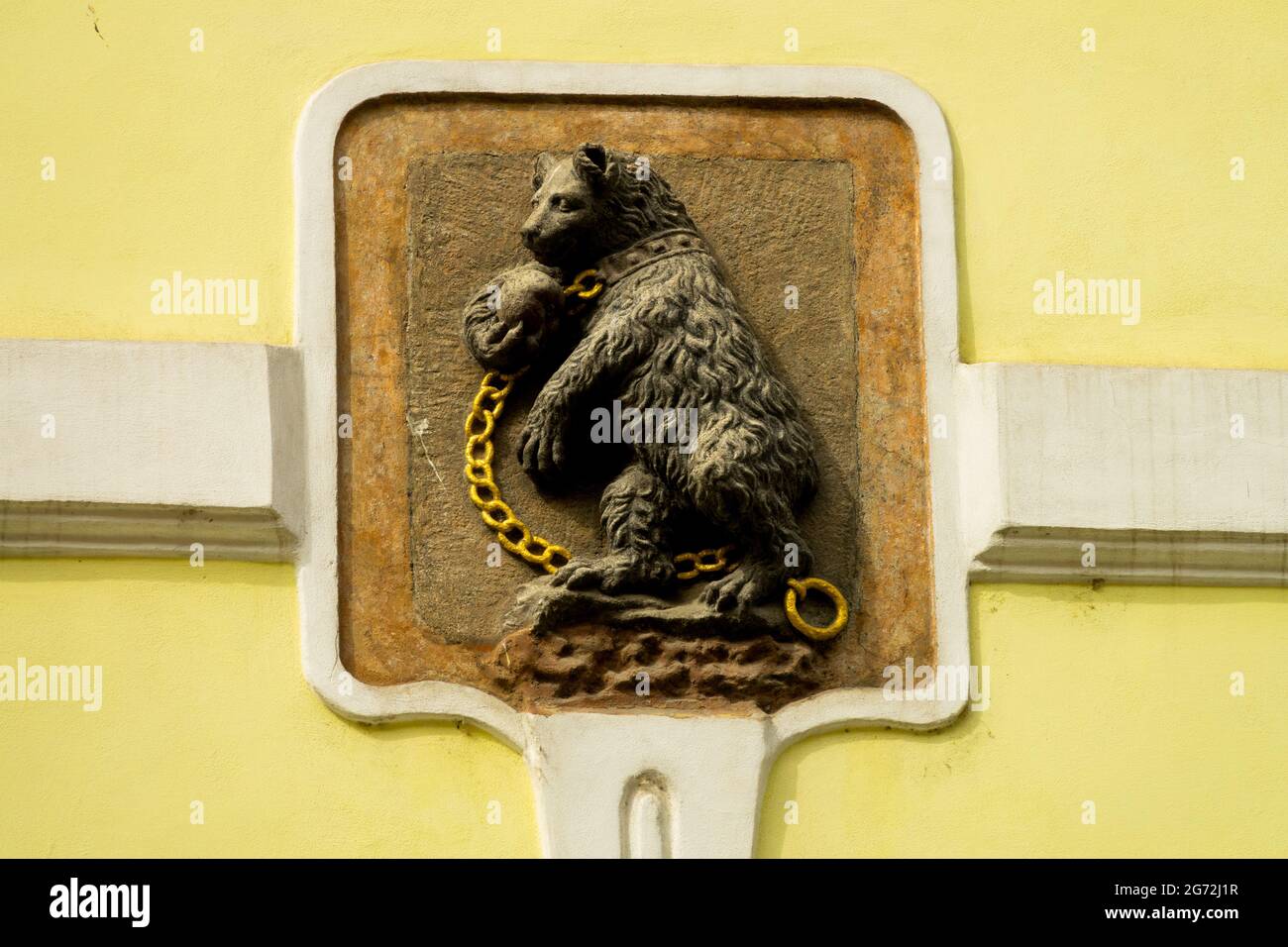 Casa di Praga segno U cerného medveda Prague Bear House segni Mala Strana Repubblica Ceca all'Orso Nero Foto Stock