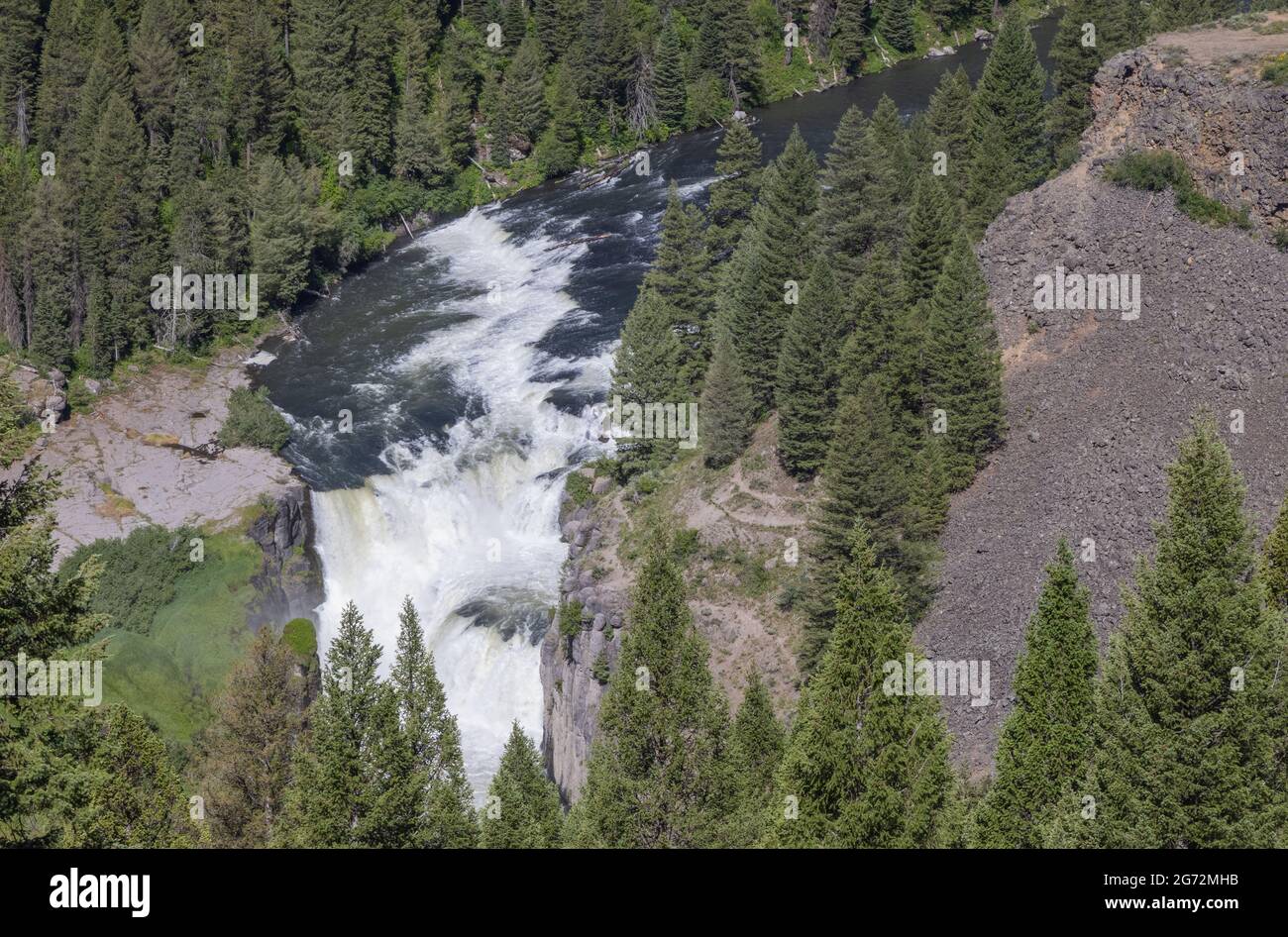 Panoramiche Lower Mesa Falls Idaho Foto Stock