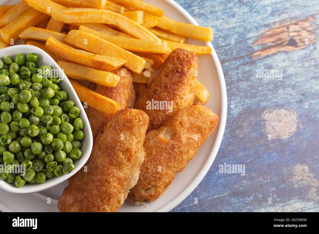 Pasto di birra frittatine e piselli in pastella Foto Stock