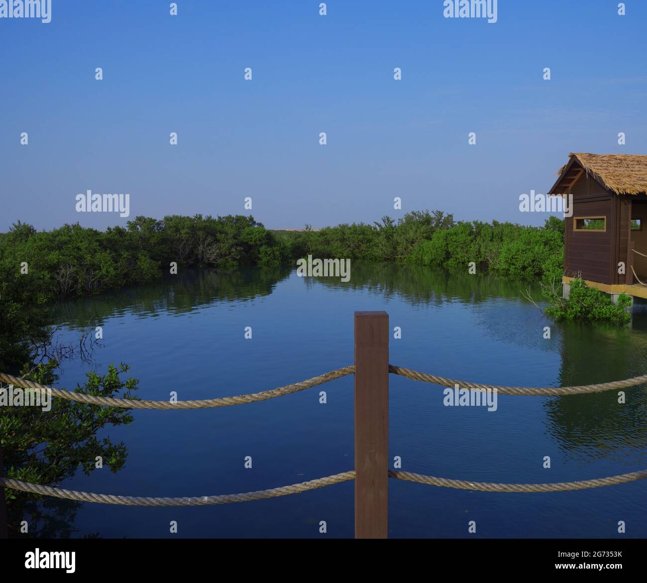 L'isola di al Khor, conosciuta anche come Jazirat bin Ghanim e Purple Island, è un'isola situata nel comune di al Khor, sulla costa nord-orientale del Qatar Foto Stock