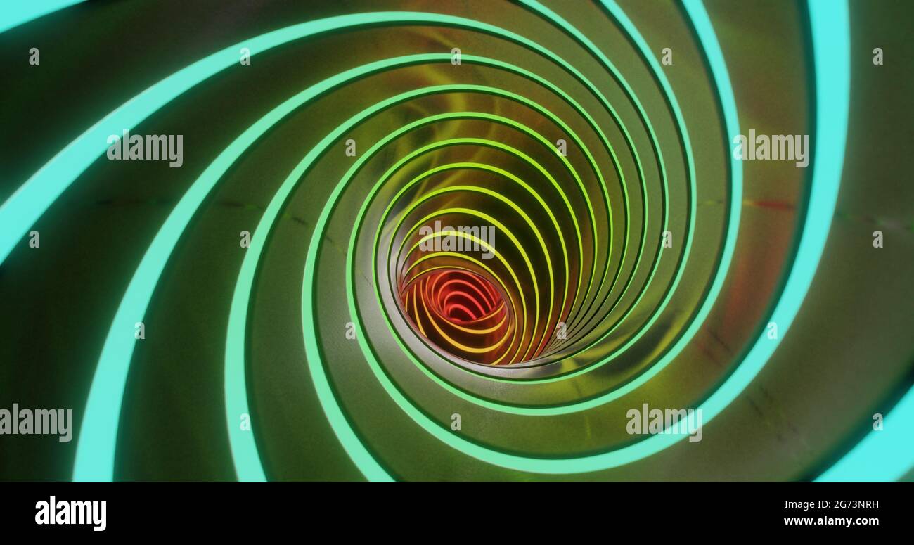 Illustrazione del rendering 3d del wormhole del tunnel a spirale Foto Stock