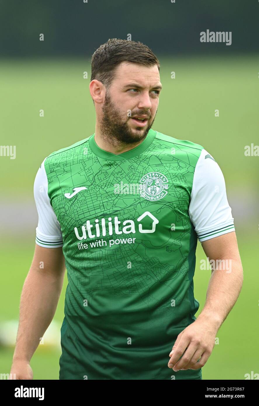 Tranent, Ormiston, East Lothian.Scotland. UK .3rd July 21 Hibernian vs Dunfermline pre season friendly match. Of Hibernian FC 2021-2022 Foto Stock