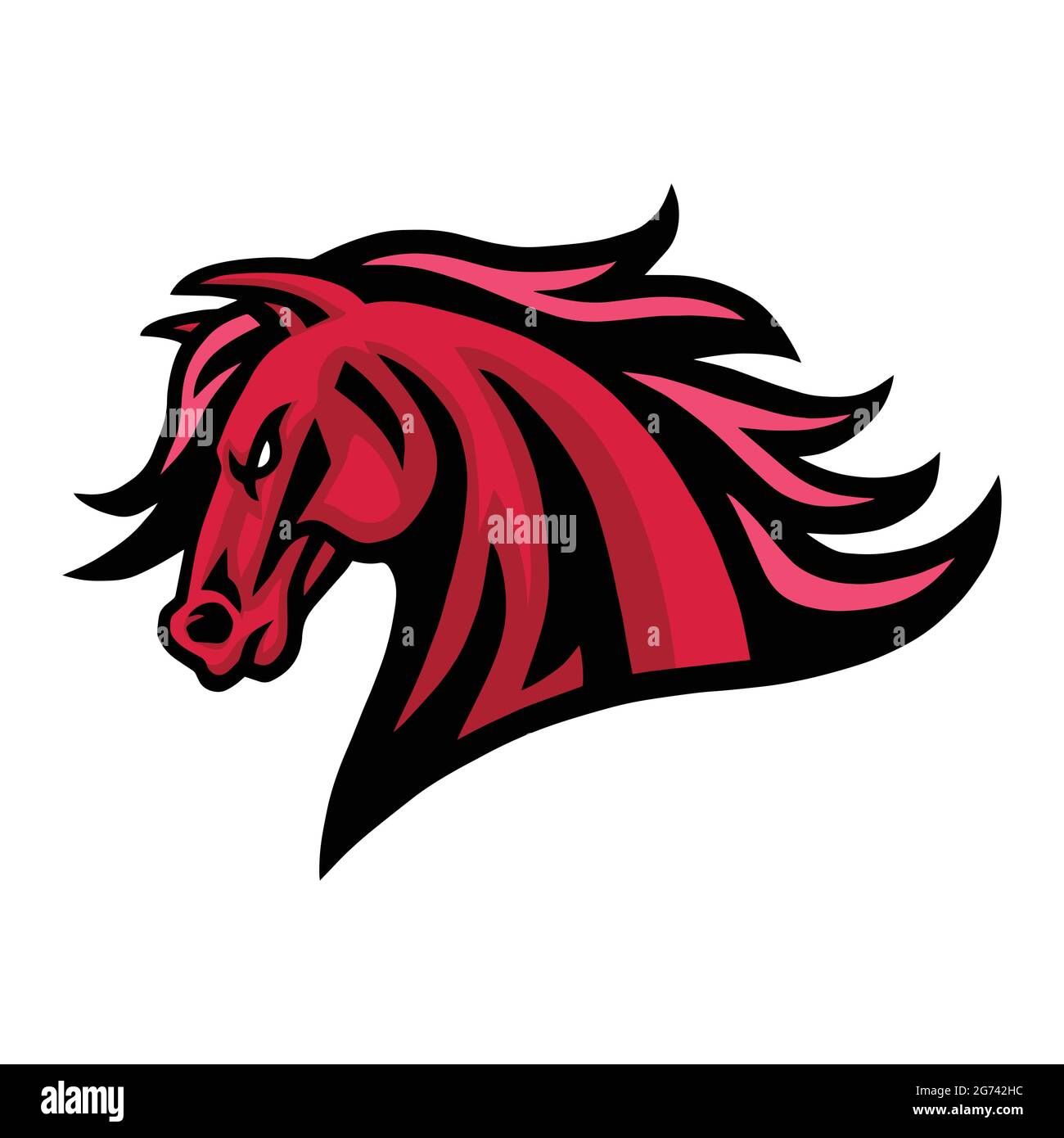 Mustang Horse Fierce Mascot Logo Vector Design Cartoon Illustrazione Illustrazione Vettoriale