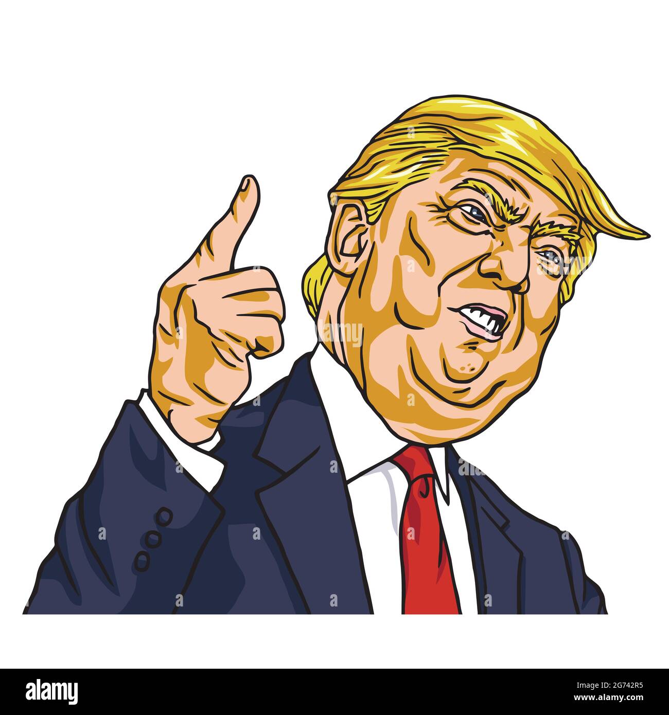 Donald Trump. Sei licenziato! Vettore cartoon. 19 maggio 2017 Illustrazione Vettoriale