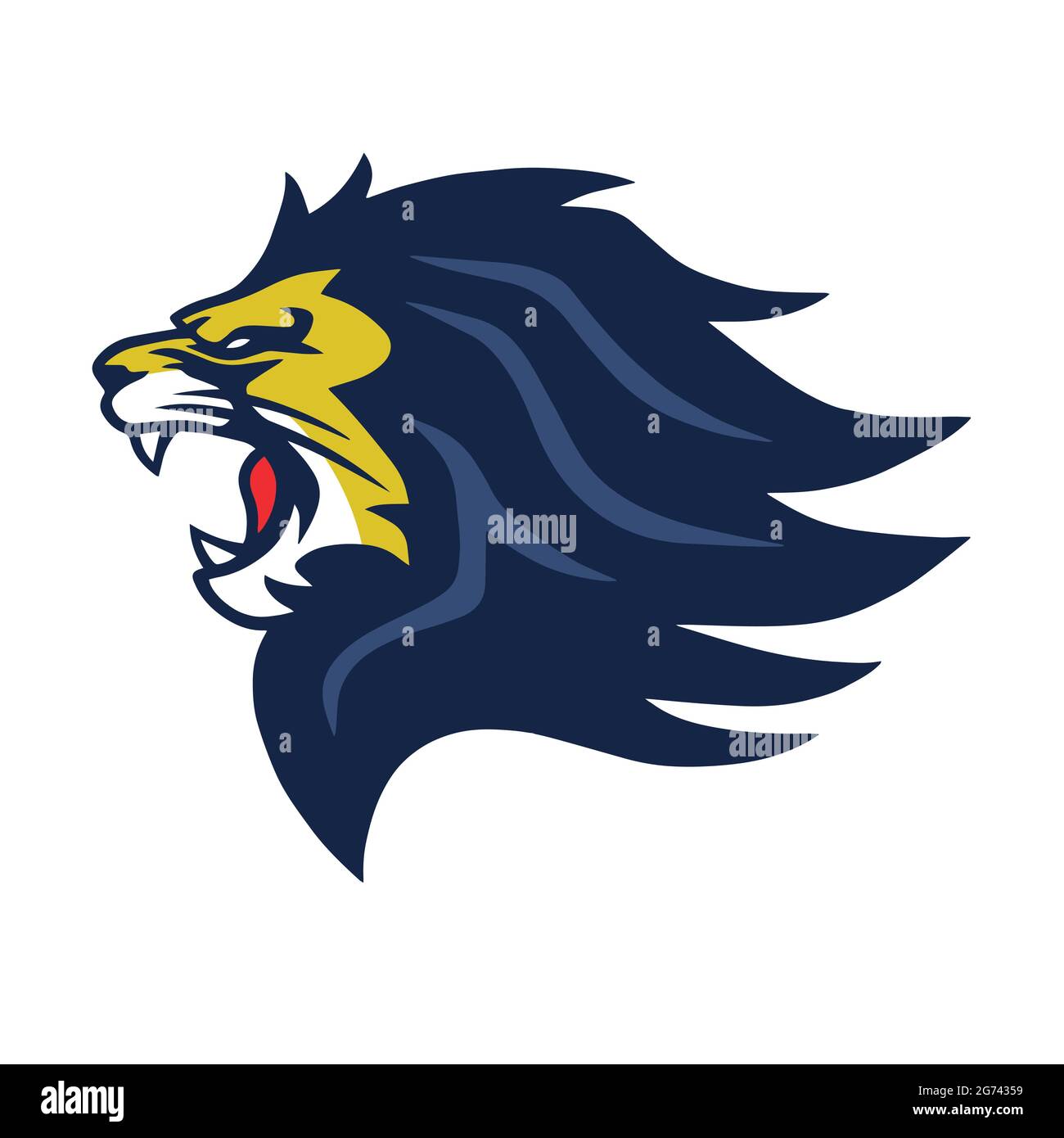 Icona vettoriale del logo Lion Head Roaring Sports Illustrazione Vettoriale